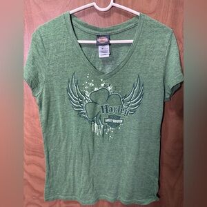 Harley-Davidson Authentic St Patrick’s Day Green Clover Short Sleeve T-Shirt